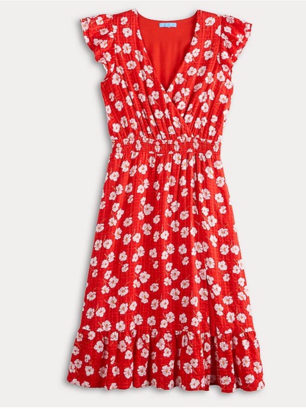 NEW…Draper James Floral V-Neck Midi Dress - Picture 4 of 7